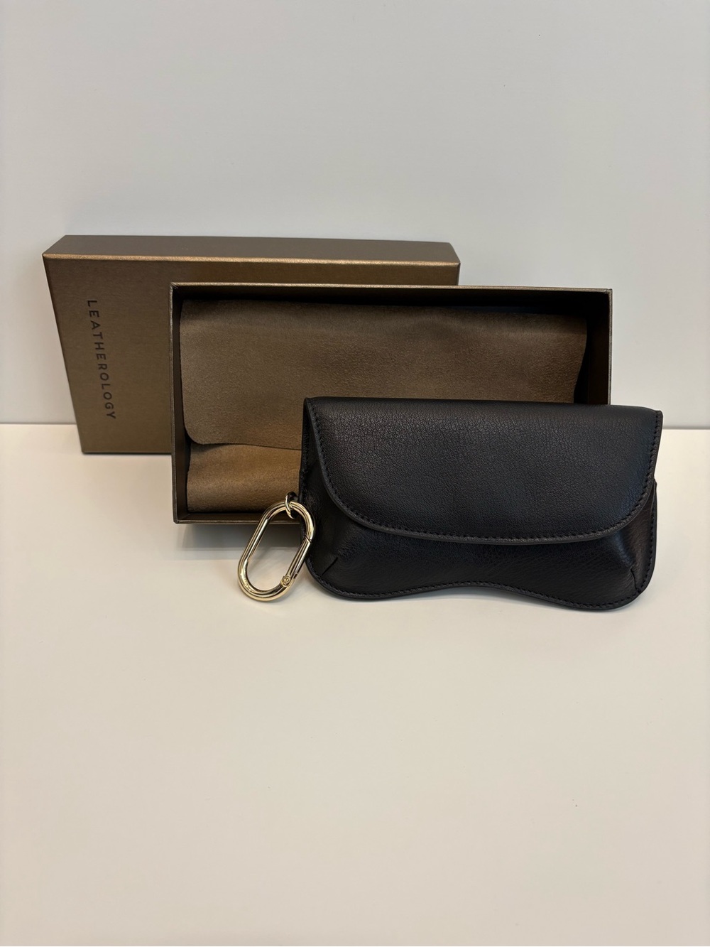 Leatherology Portable Sunglass Case with clip. - Never Used